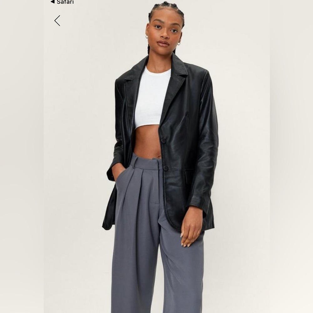 Oversized Leather Blazer
